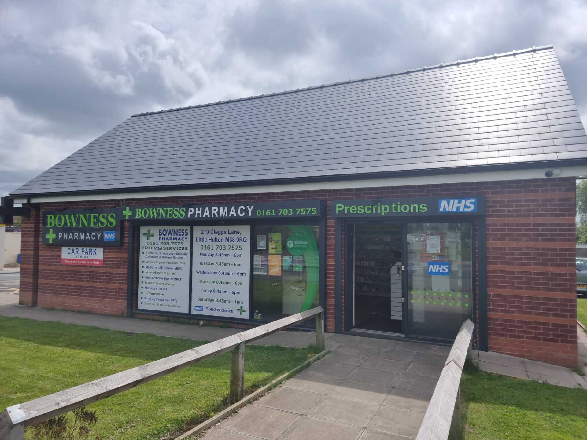 Bowness Pharmacy Little Hulton shopfront