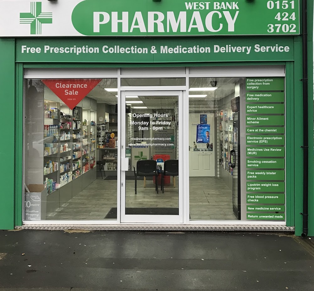 West Bank Pharmacy Widnes shopfront